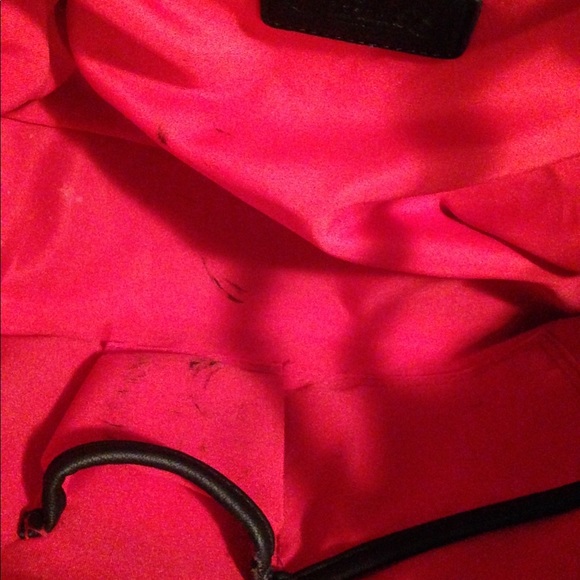 Black leopard shoulder bag with red lining - Picture 6 of 8